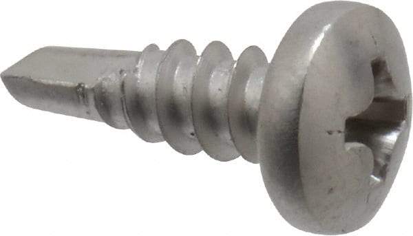 Value Collection - #8, Pan Head, Phillips Drive, 1/2" Length Under Head, #2 Point, Self Drilling Screw - Grade 410 Stainless Steel - Apex Tool & Supply