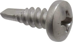 Value Collection - #8, Pan Head, Phillips Drive, 1/2" Length Under Head, #2 Point, Self Drilling Screw - Grade 410 Stainless Steel - Apex Tool & Supply