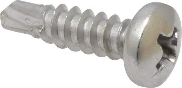 Value Collection - #8, Pan Head, Phillips Drive, 5/8" Length Under Head, #2 Point, Self Drilling Screw - Grade 410 Stainless Steel - Apex Tool & Supply
