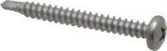 Value Collection - #8, Pan Head, Phillips Drive, 1-1/2" Length Under Head, #2 Point, Self Drilling Screw - Grade 410 Stainless Steel - Apex Tool & Supply