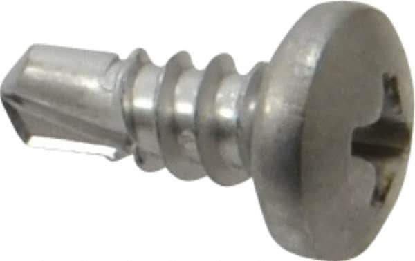 Value Collection - #10, Pan Head, Phillips Drive, 1/2" Length Under Head, #2 Point, Self Drilling Screw - Grade 410 Stainless Steel - Apex Tool & Supply