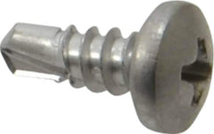 Value Collection - #10, Pan Head, Phillips Drive, 1/2" Length Under Head, #2 Point, Self Drilling Screw - Grade 410 Stainless Steel - Apex Tool & Supply