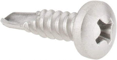 Value Collection - #10, Pan Head, Phillips Drive, 3/4" Length Under Head, #3 Point, Self Drilling Screw - Grade 410 Stainless Steel - Apex Tool & Supply