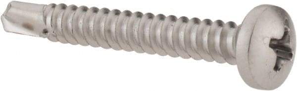 Value Collection - #10, Pan Head, Phillips Drive, 1-1/2" Length Under Head, #3 Point, Self Drilling Screw - Grade 410 Stainless Steel - Apex Tool & Supply