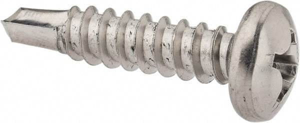 Value Collection - #12, Pan Head, Phillips Drive, 1" Length Under Head, #3 Point, Self Drilling Screw - Grade 410 Stainless Steel - Apex Tool & Supply