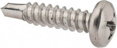 Value Collection - #12, Pan Head, Phillips Drive, 1" Length Under Head, #3 Point, Self Drilling Screw - Grade 410 Stainless Steel - Apex Tool & Supply