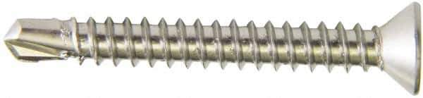 Value Collection - #10, Flat Head, Phillips Drive, 1-1/4" OAL, #3 Point, Self Drilling Screw - Grade 410 Stainless Steel - Apex Tool & Supply
