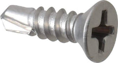 Value Collection - #6, Flat Head, Phillips Drive, 1/2" OAL, #2 Point, Self Drilling Screw - Grade 410 Stainless Steel - Apex Tool & Supply
