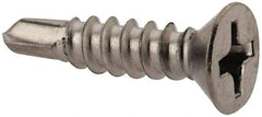 Value Collection - #6, Flat Head, Phillips Drive, 5/8" OAL, #2 Point, Self Drilling Screw - Grade 410 Stainless Steel - Apex Tool & Supply
