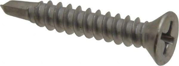 Value Collection - #8, Flat Head, Phillips Drive, 1" OAL, #2 Point, Self Drilling Screw - Grade 410 Stainless Steel - Apex Tool & Supply