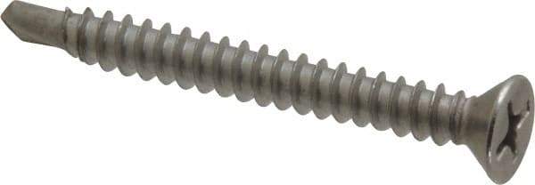 Value Collection - #8, Flat Head, Phillips Drive, 1-1/2" OAL, #2 Point, Self Drilling Screw - Grade 410 Stainless Steel - Apex Tool & Supply