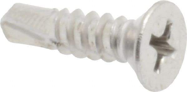 Value Collection - #10, Flat Head, Phillips Drive, 3/4" OAL, #3 Point, Self Drilling Screw - Grade 410 Stainless Steel - Apex Tool & Supply