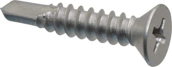 Value Collection - #10, Flat Head, Phillips Drive, 1" OAL, #3 Point, Self Drilling Screw - Grade 410 Stainless Steel - Apex Tool & Supply