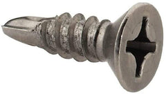 Value Collection - #12, Flat Head, Phillips Drive, 3/4" OAL, #3 Point, Self Drilling Screw - Grade 410 Stainless Steel - Apex Tool & Supply