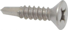 Value Collection - #12, Flat Head, Phillips Drive, 1" OAL, #3 Point, Self Drilling Screw - Grade 410 Stainless Steel - Apex Tool & Supply