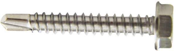 Value Collection - #14, Hex Washer Head, Hex Drive, 2-1/2" Length Under Head, #3 Point, Self Drilling Screw - Grade 410 Stainless Steel - Apex Tool & Supply