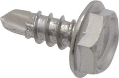 Value Collection - #6, Hex Washer Head, Hex Drive, 3/8" Length Under Head, #2 Point, Self Drilling Screw - Grade 410 Stainless Steel - Apex Tool & Supply