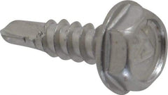 Value Collection - #6, Hex Washer Head, Hex Drive, 1/2" Length Under Head, #2 Point, Self Drilling Screw - Grade 410 Stainless Steel - Apex Tool & Supply