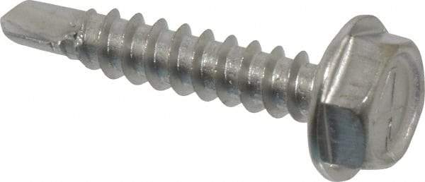 Value Collection - #6, Hex Washer Head, Hex Drive, 3/4" Length Under Head, #2 Point, Self Drilling Screw - Grade 410 Stainless Steel - Apex Tool & Supply