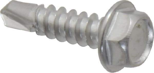 Value Collection - #8, Hex Washer Head, Hex Drive, 5/8" Length Under Head, #2 Point, Self Drilling Screw - Grade 410 Stainless Steel - Apex Tool & Supply
