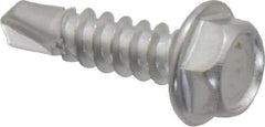 Value Collection - #8, Hex Washer Head, Hex Drive, 5/8" Length Under Head, #2 Point, Self Drilling Screw - Grade 410 Stainless Steel - Apex Tool & Supply