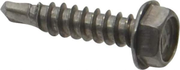 Value Collection - #8, Hex Washer Head, Hex Drive, 3/4" Length Under Head, #2 Point, Self Drilling Screw - Grade 410 Stainless Steel - Apex Tool & Supply