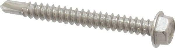 Value Collection - #8, Hex Washer Head, Hex Drive, 1-1/2" Length Under Head, #2 Point, Self Drilling Screw - Grade 410 Stainless Steel - Apex Tool & Supply