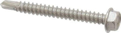 Value Collection - #8, Hex Washer Head, Hex Drive, 1-1/2" Length Under Head, #2 Point, Self Drilling Screw - Grade 410 Stainless Steel - Apex Tool & Supply