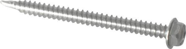 Value Collection - #8, Hex Washer Head, Hex Drive, 2" Length Under Head, #2 Point, Self Drilling Screw - Grade 410 Stainless Steel - Apex Tool & Supply