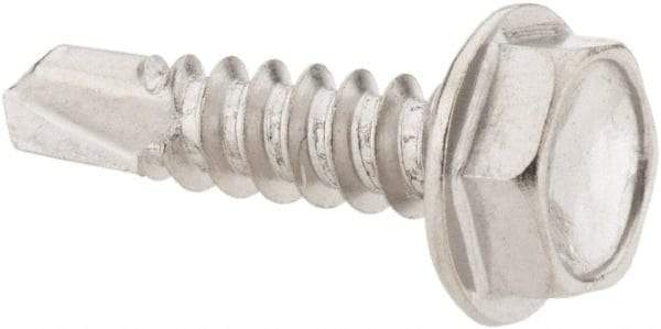 Value Collection - #10, Hex Washer Head, Hex Drive, 3/4" Length Under Head, #3 Point, Self Drilling Screw - Grade 410 Stainless Steel - Apex Tool & Supply
