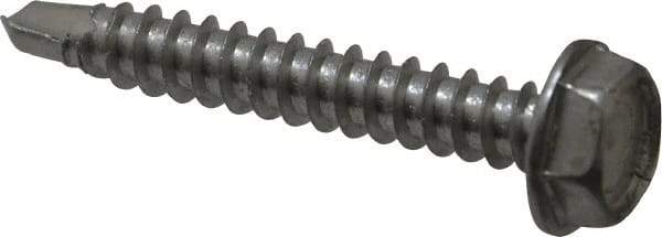 Value Collection - #10, Hex Washer Head, Hex Drive, 1-1/4" Length Under Head, #3 Point, Self Drilling Screw - Grade 410 Stainless Steel - Apex Tool & Supply