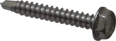 Value Collection - #10, Hex Washer Head, Hex Drive, 1-1/4" Length Under Head, #3 Point, Self Drilling Screw - Grade 410 Stainless Steel - Apex Tool & Supply