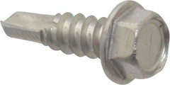 Value Collection - #12, Hex Washer Head, Hex Drive, 3/4" Length Under Head, #3 Point, Self Drilling Screw - Grade 410 Stainless Steel - Apex Tool & Supply