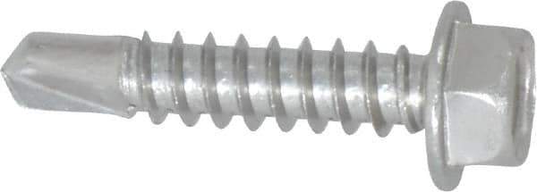 Value Collection - #12, Hex Washer Head, Hex Drive, 1" Length Under Head, #3 Point, Self Drilling Screw - Grade 410 Stainless Steel - Apex Tool & Supply