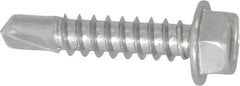 Value Collection - #12, Hex Washer Head, Hex Drive, 1" Length Under Head, #3 Point, Self Drilling Screw - Grade 410 Stainless Steel - Apex Tool & Supply