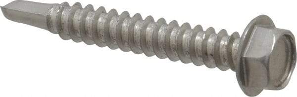 Value Collection - #12, Hex Washer Head, Hex Drive, 1-1/2" Length Under Head, #3 Point, Self Drilling Screw - Grade 410 Stainless Steel - Apex Tool & Supply