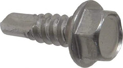 Value Collection - #14, Hex Washer Head, Hex Drive, 3/4" Length Under Head, #3 Point, Self Drilling Screw - Grade 410 Stainless Steel - Apex Tool & Supply