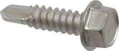 Value Collection - #14, Hex Washer Head, Hex Drive, 1" Length Under Head, #3 Point, Self Drilling Screw - Grade 410 Stainless Steel - Apex Tool & Supply