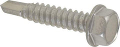 Value Collection - #14, Hex Washer Head, Hex Drive, 1-1/4" Length Under Head, #3 Point, Self Drilling Screw - Grade 410 Stainless Steel - Apex Tool & Supply
