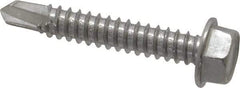 Value Collection - #14, Hex Washer Head, Hex Drive, 1-1/2" Length Under Head, #3 Point, Self Drilling Screw - Grade 410 Stainless Steel - Apex Tool & Supply