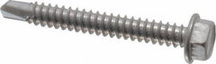 Value Collection - #14, Hex Washer Head, Hex Drive, 2" Length Under Head, #3 Point, Self Drilling Screw - Grade 410 Stainless Steel - Apex Tool & Supply