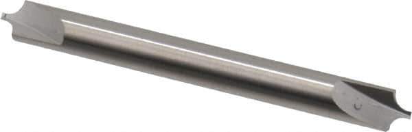 Hertel - 0.1" Radius, 1/4" Mill Diam, 2 Flute Solid Carbide Corner Rounding End Mill - Double End, Uncoated, 2-1/2" OAL, 1/4" Shank Diam - Apex Tool & Supply