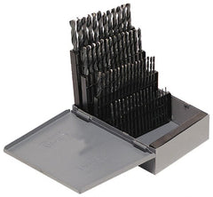 Hertel - 0.04 to 0.228", 135° Point, Bright Finish, Cobalt Screw Machine Length Drill Bit Set - Apex Tool & Supply