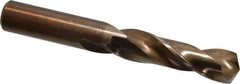 Hertel - 35/64" 135° Spiral Flute Cobalt Screw Machine Drill Bit - Bright Finish, Right Hand Cut, 2-1/2" Flute Length, 4" OAL, Split Point, Straight Shank - Apex Tool & Supply