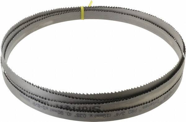 Starrett - 5 to 8 TPI, 14' 8" Long x 3/4" Wide x 0.035" Thick, Welded Band Saw Blade - Bi-Metal, Toothed Edge, Modified Tooth Set, Contour Cutting - Apex Tool & Supply