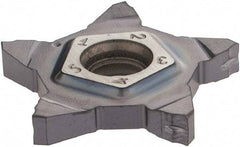 Iscar - 24N318J020PENTA J Grade IC908, 3.18mm Cutting Width Carbide Grooving Insert - 6.5mm Max Depth of Cut, Neutral, 0.2mm Corner Radius, TiAlN Finish - Apex Tool & Supply