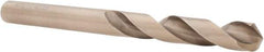 Hertel - 1-1/32" Drill, 135° Point, Cobalt Silver Deming & Reduced Shank Drill Bit - TiN Finish, 6" OAL, Straight Shank, 3" Flute Length, Right Hand Cut, Notched Point, Spiral Flute, Regular Spiral - Apex Tool & Supply
