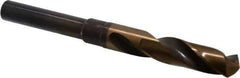 Hertel - 5/8" Drill, 118° Point, Cobalt Silver Deming & Reduced Shank Drill Bit - Oxide/Gold Finish, 6" OAL, Straight Shank, 3" Flute Length, Right Hand Cut, Standard Point, Spiral Flute, Regular Spiral - Apex Tool & Supply