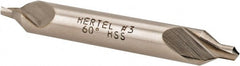 Hertel - #3 Plain Cut 60° Incl Angle High Speed Steel Combo Drill & Countersink - Apex Tool & Supply