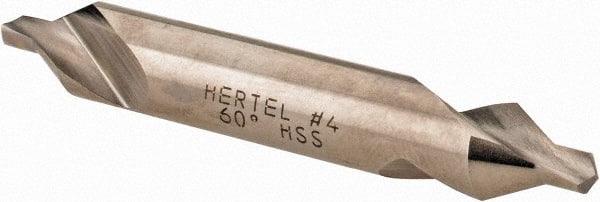 Hertel - #4 Plain Cut 60° Incl Angle High Speed Steel Combo Drill & Countersink - Apex Tool & Supply
